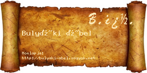 Bulyáki Ábel névjegykártya