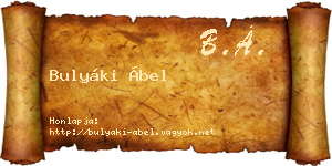 Bulyáki Ábel névjegykártya